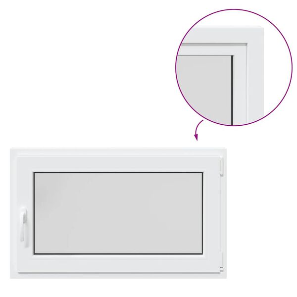 vidaXL Kellerfenster "RISOR" 100x60 cm Drehkipp DIN Rechts Wei&szlig;