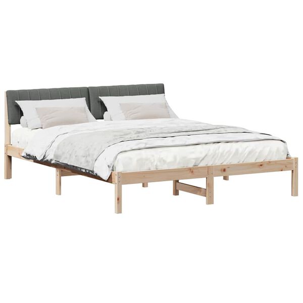 vidaXL Bettgestell Braun und Dunkelgrau 160 x 200 cm Massivholz Kiefer