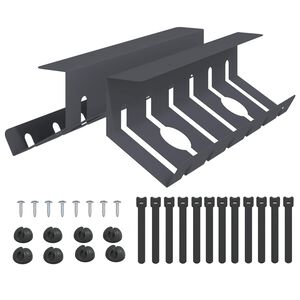 vidaXL Unter dem Schreibtisch Kabelmanagement Tray 2 Stk. Anthrazit