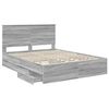 vidaXL Bettrahmen Graues Sonoma 150 x 200 cm Ingenieurs Holz