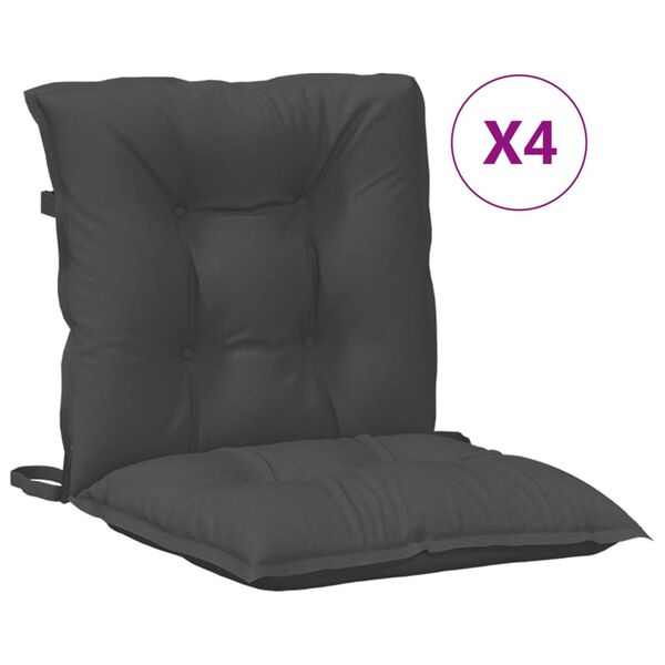 vidaXL Niedriglehner-Auflagen 4 Stk Melange Anthrazit 100x50x7cm Stoff