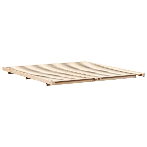 vidaXL Bodenbettgestell Braun 180 x 200 cm Massivholz Kiefer