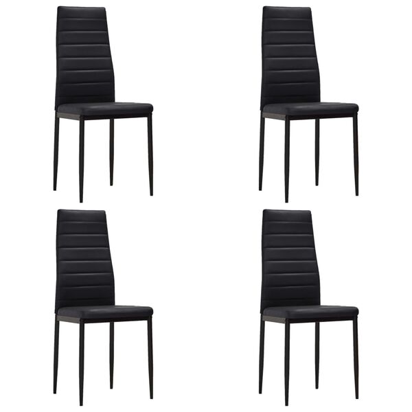 vidaXL Esszimmerst&uuml;hle 4 Stk. Schwarz Kunstleder