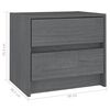 vidaXL Nachtschrank Grau 40x30,5x35,5 cm Massivholz Kiefer