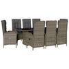 vidaXL 9-tlg. Garten-Essgruppe mit Kissen Grau Poly Rattan