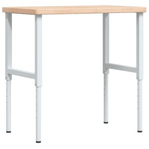 vidaXL Werkbank 100x60x(73-99,5) cm Massivholz Eiche Rechteckig