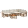 vidaXL Outdoor-Sofagarnitur 8 pcs Nat&uuml;rlich und Cremwei&szlig; Polyester