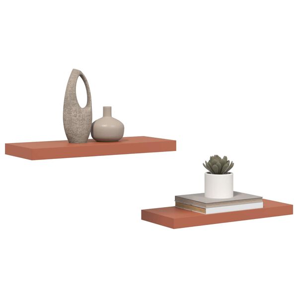 vidaXL Wandregal Wandmontiert 2 pcs Rot 60 x 23 x 4 cm Holzwerkstoff