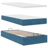 vidaXL Ottoman-Bett mit Matratze & LEDs Dunkelblau 100x200 cm Samt
