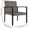vidaXL 7-tlg. Garten-Essgruppe Poly Rattan Grau