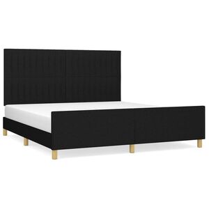vidaXL Bettgestell ohne Matratze Schwarz 180x200 cm Stoff