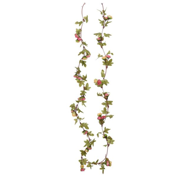 vidaXL Blumengirlanden Blumen 6 Stk. Rosa 215 cm