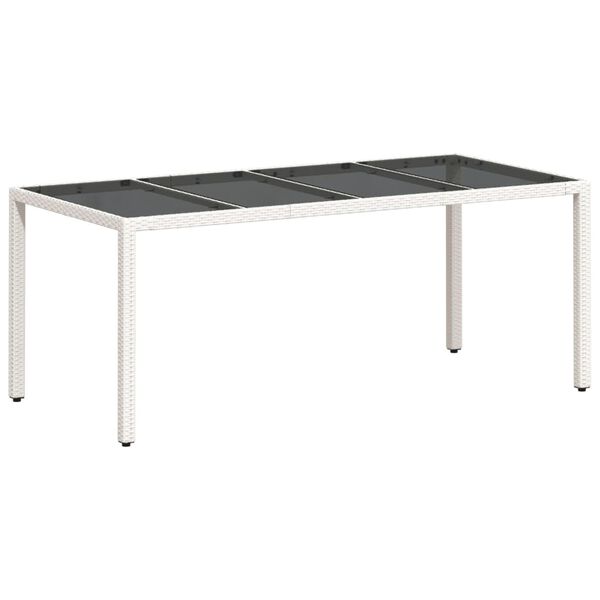 vidaXL 9-tlg. Garten-Essgruppe mit Kissen Wei&szlig; Poly Rattan und Glas