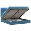 vidaXL Ottoman-Bett mit Matratze und LED Dunkelblau 160 x 200 cm Samt