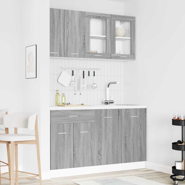 vidaXL K&uuml;chenschrank-Set Lyon 4 pcs Grau Sonoma 140 x 46 x 81.5 cm