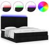 vidaXL Ottoman-Bett mit Matratzen & LEDs Schwarz 180x200 cm Stoff