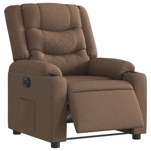vidaXL Relaxsessel Elektrisch Braun Stoff