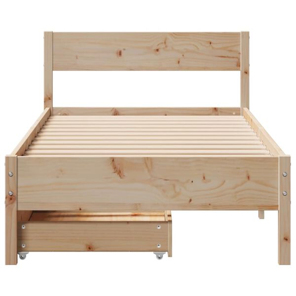 vidaXL Massivholzbett ohne Matratze 75x190 cm Kiefernholz