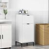 vidaXL Badezimmer Schrank mit Tür Hochglanz-Weiß 39,5 x 36 x 88 cm
