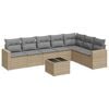 vidaXL 8-tlg. Garten-Sofagarnitur mit Kissen Beige Poly Rattan