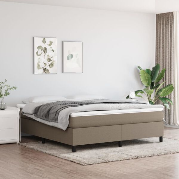 vidaXL Boxspringbettgestell Taupe 160x200 cm Stoff