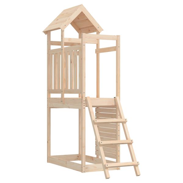 vidaXL Spielturm Braun 110,5 x 52,5 x 214 cm Massives Kiefernholz