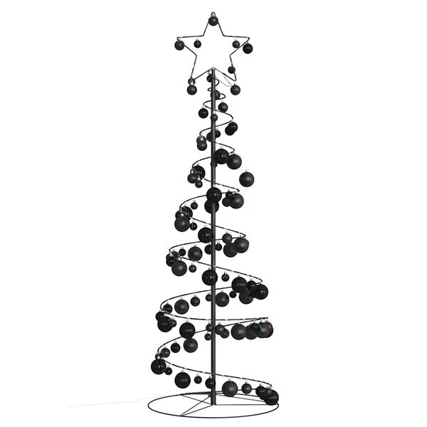 vidaXL LED Weihnachtsbaum mit Kugeln 100 LEDs Warmwei&szlig; 150 cm