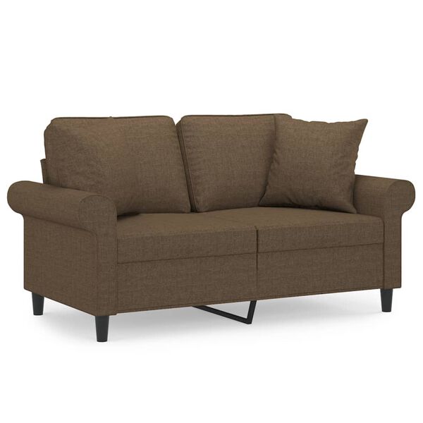 vidaXL 2-Sitzer-Sofa mit Kissen Braun 120 cm Stoff