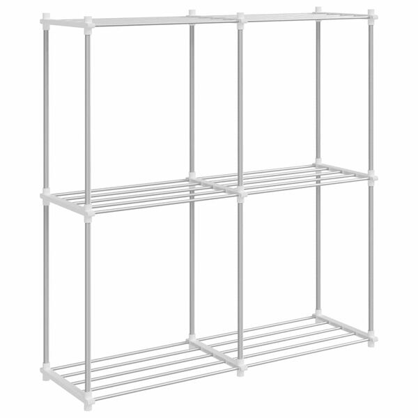 vidaXL Tubular Shelf mit Speicher Wei&szlig; 86 x 27 x 90 cm Aluminium