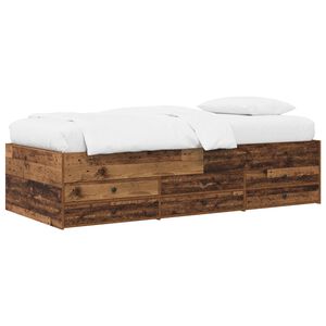 vidaXL Bettgestell mit Stauraum Altholz 80 x 200 cm Holzwerkstoff