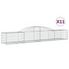 vidaXL Gabionen mit Hochbogen 11 Stk. 300x50x40/60 cm Verzinktes Eisen
