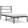 vidaXL Bettgestell mit Kopfteil Metall Schwarz 100x190 cm