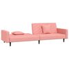 vidaXL Schlafsofa 2-Sitzer mit 2 Kissen Rosa Samt