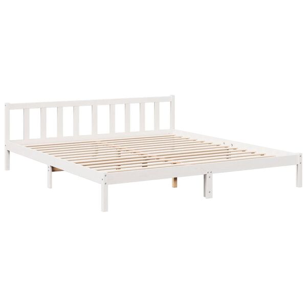 vidaXL Massivholzbett Extra Lang ohne Matratze Weiß 180x220 Kieferholz