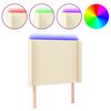 vidaXL LED Kopfteil Creme 103x16x118/128 cm Kunstleder