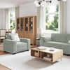 vidaXL 3-tlg. Sofagarnitur mit Kissen Hellgrau Samt