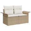 vidaXL Gartensofa-set mit Kissen 5 pcs Beige und Creme Poly-Rattan