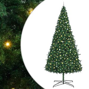 vidaXL Weihnachtsbaum mit dekorativen Lichterketten Gr&uuml;n 400 cm PVC