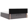 vidaXL Ottoman-Bett mit Matratzen Grau 200x200 cm Kunstleder