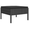 vidaXL 6-tlg. Garten-Lounge-Set mit Auflagen Poly Rattan Schwarz