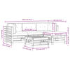 vidaXL 5-tlg. Garten-Lounge-Set mit Kissen Grau Massivholz