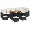 vidaXL Gartensofa-set 10 stk. 8-Sitzanzahl Schwarz Poly Rattan