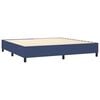 vidaXL Boxspringbett mit Matratze & LED Blau 200x200 cm Stoff