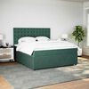 vidaXL Boxspringbett mit Matratze Dunkelgr&uuml;n 180x200 cm Samt