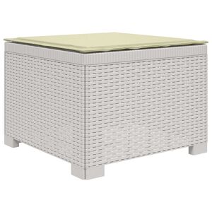 vidaXL 1-Sitzer Garten-Sofa mit Kissen Rattan-Look PP Wei&szlig;