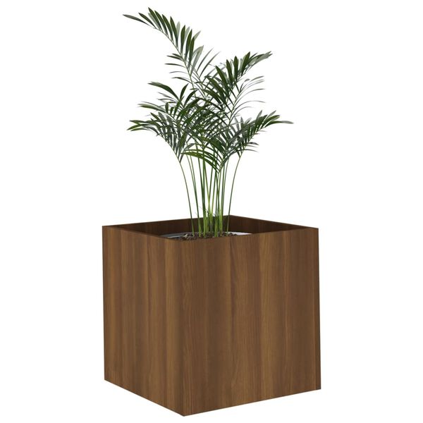 vidaXL Pflanzgefäß Braun Eichen-Optik 40x40x40 cm Holzwerkstoff