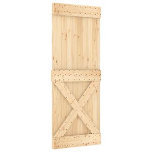 vidaXL Schiebet&uuml;r NARVIK Nat&uuml;rlich und Schwarz 80 x 210 cm (152,5 cm)