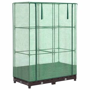 vidaXL Gartenplanter mit Gew&auml;chshausabdeckung und R&auml;dern 2 stk. Braun