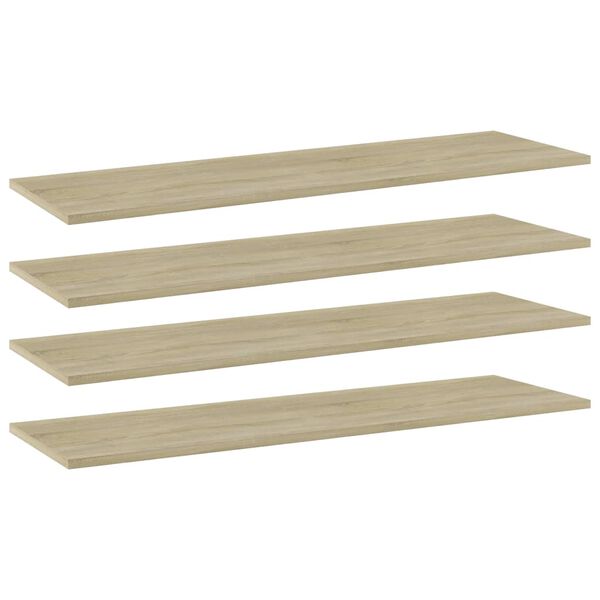 vidaXL B&uuml;cherregal-Bretter 4 Stk. Sonoma-Eiche 100x30x1,5 cm