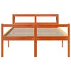 vidaXL Bettgestell mit Kopfteil ohne Matratze Wachsbraun 120x200 cm